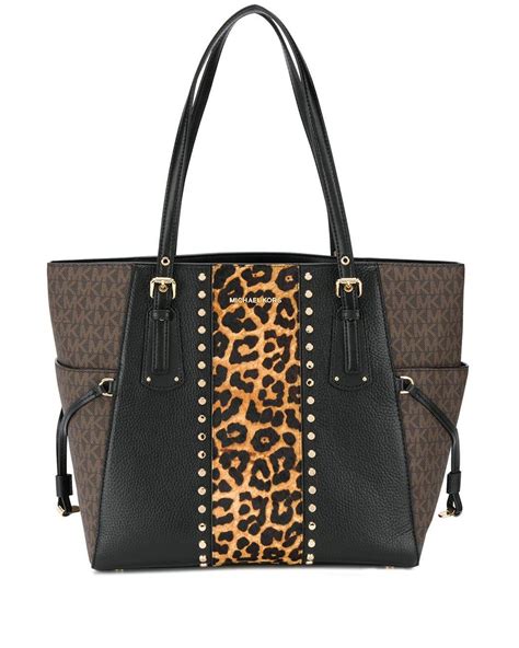 michael kors leopard purse shoulder bag|Michael Kors black leopard bag.